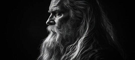 Monochromatic Portrait of a Bearded Elder