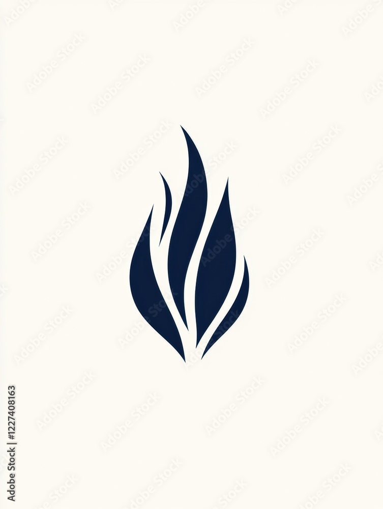 Poster flame icon representing warmth and energy on a light background. generative ai