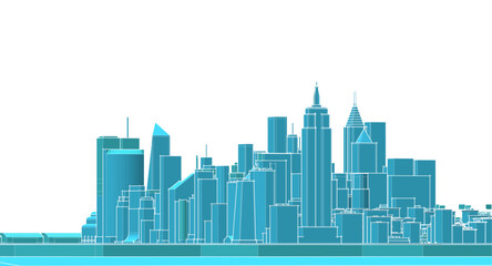 Fototapeta premium modern city industrial landscape 3d