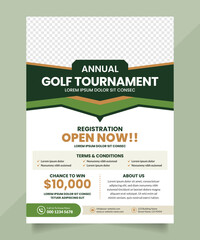 Golf Championship or Tournament Flyer Poster Design Template