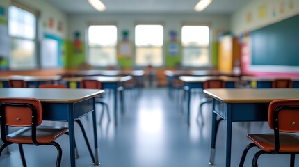 blury view of a classroom