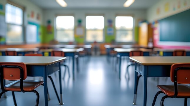 blury view of a classroom