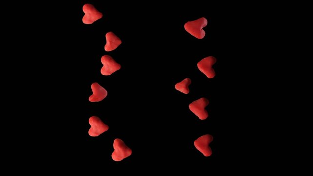 Set of 9 plasticine effects with hearts on the theme of love and Valentine's Day using the Stop motion technique.