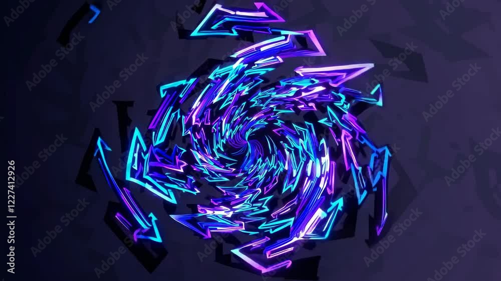 Leinwandbilder bright swirling neon patterns in an abstract tunnel formation with dynamic colors