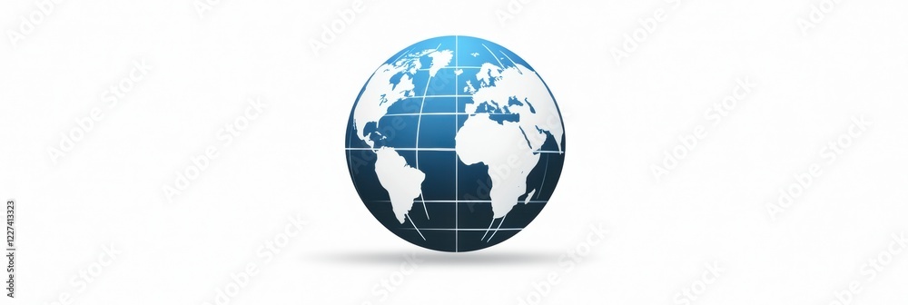 Poster globe representing global connectivity and geographical diversity in a simple design. generative ai