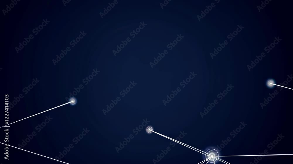 Aufkleber network visualization of interconnected nodes and lines illustrating data flow and communication sys