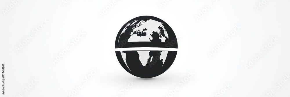Leinwandbilder modern globe design featuring continents in a minimalist style with a clean white background. genera