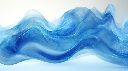 Abstract blue wave design flowing gracefully across a soft background, evoking tranquility and motion