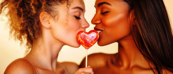 Two friends playfully sharing a bubble gum moment, lighthearted atmosphere, vibrant expressions, ideal for friendship themes.