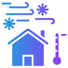 Cold Wave glyph gradient icon