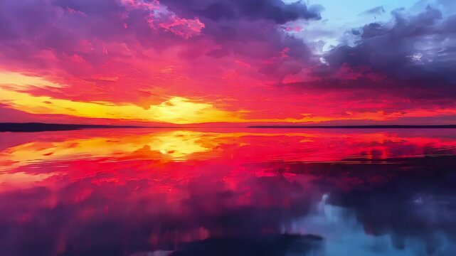 Spectacular Ocean Sunset with Vibrant Colors &ndash; Drone Time-lapse - made with Generative AI