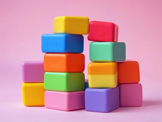 Brightly Colored Blocks Stack