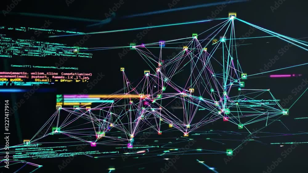 Poster Innovations in Data Visualization Showcasing Complex Network Structures in Tech Spaces