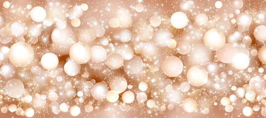 Abstract Golden Bokeh Lights Background, Luxury Festive Shiny Design with Sparkling Particles