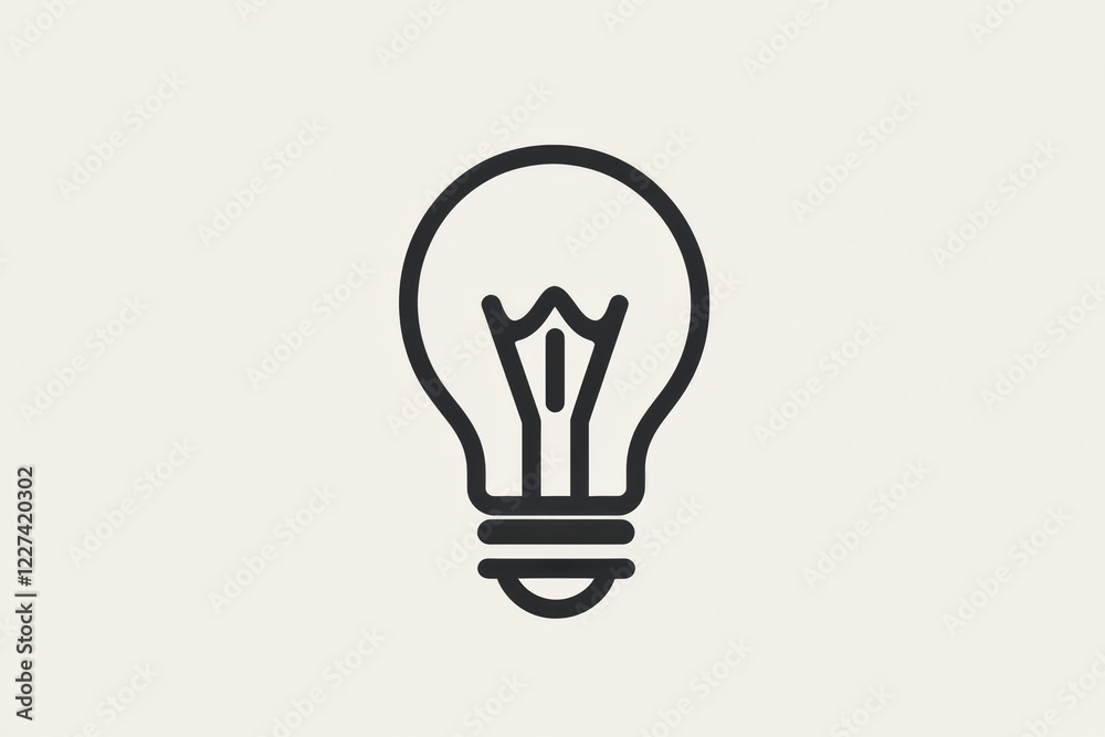 Leinwandbilder illustration of a simple light bulb design on a neutral background showcasing its basic features and