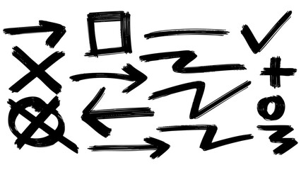 Scribble marker stroke brush vector shapes collection