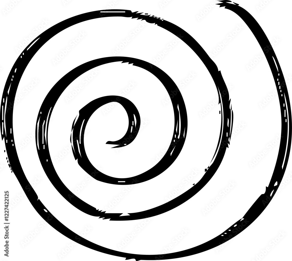Poster spiral scribble marker brush line vector shape