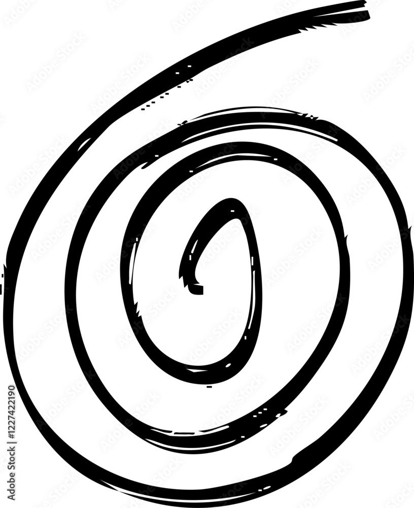 Poster spiral scribble marker brush line vector shape