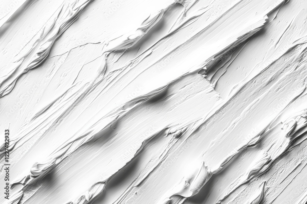 Poster textured white surface created by thick application of paint or plaster in an artistic expression