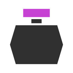 Minimalist black and violet perfume bottle concept 