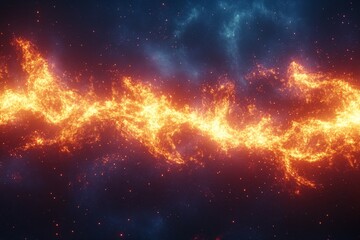 Fototapeta premium Fiery cosmic swirl illuminating the dark expanse of space in a vibrant display of stellar energy