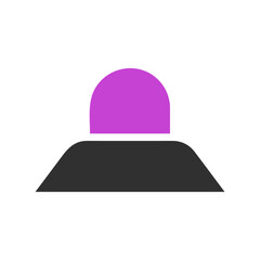 Minimalist Icon with a Rounded Purple Top and Black Base