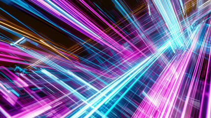 Vibrant neon abstract background with multicolored lights against a dark backdrop