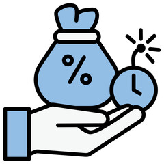 Debt Blue Black Icon