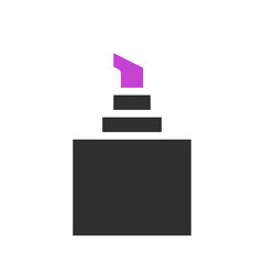 Black marker with violet tip minimal style icon