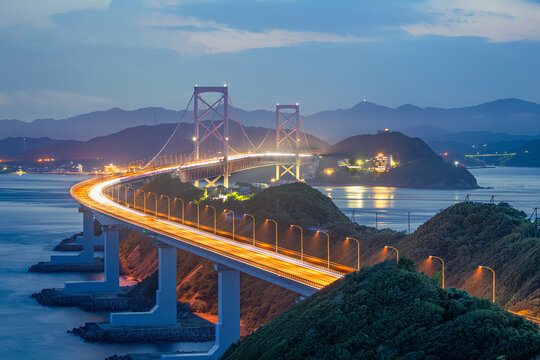 Onaruto Bridge in Japan at Dusk