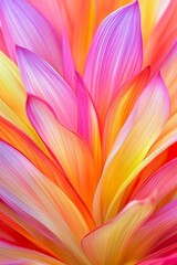 Vibrant colorful petals in close up abstract flower art