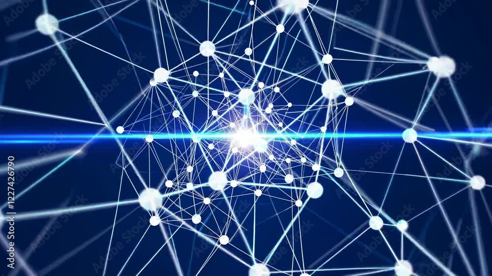 Poster Exploring digital networks and connections in an abstract visual representation of data flow