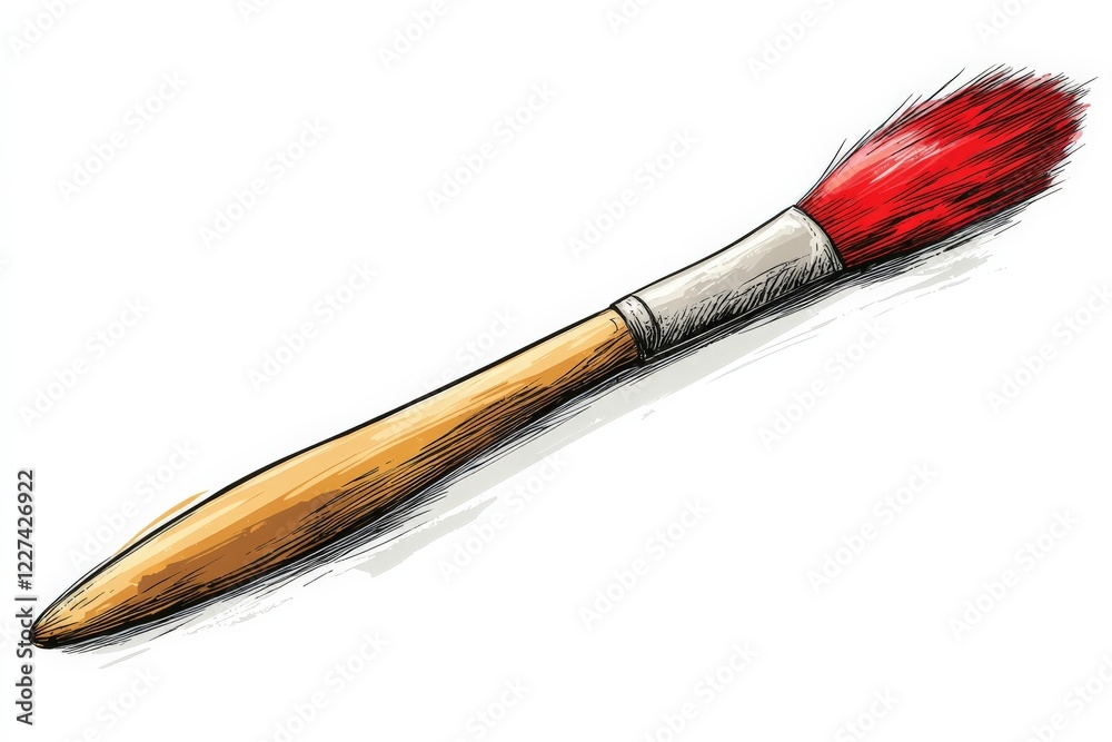 Poster brush used for painting vivid landscapes and scenes during an art class focused on color techniques 