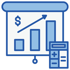 Finance Blue White Icon