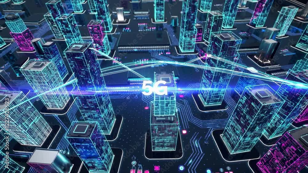 Poster Exploring the fast growth of 5G technology in urban environments with digital connections