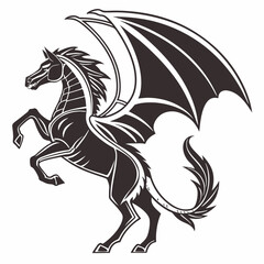 Creative animal icon  Dragon-Horse Hybrid vector illustration