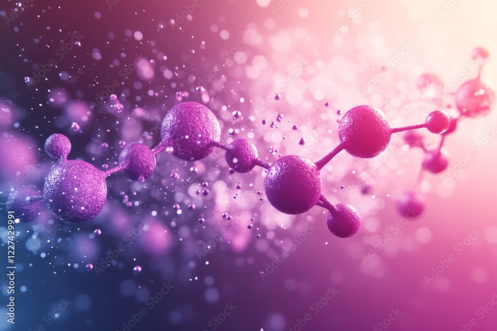 Aufkleber Colorful molecular structures create a visual representation of scientific concepts in a vibrant background