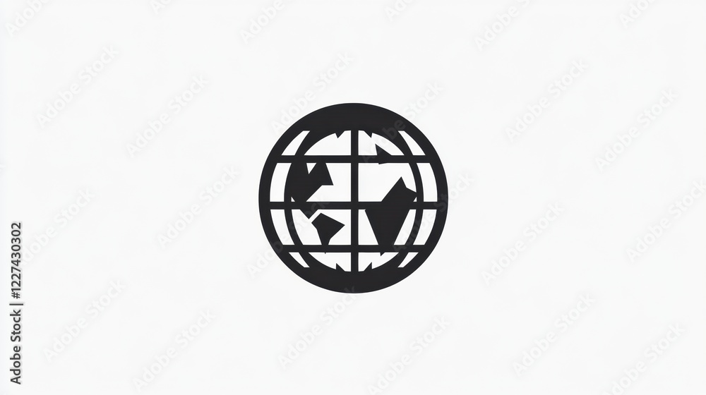 Poster Modern illustration of a globe representing global connectivity and environmental awareness without any specific branding. Generative AI