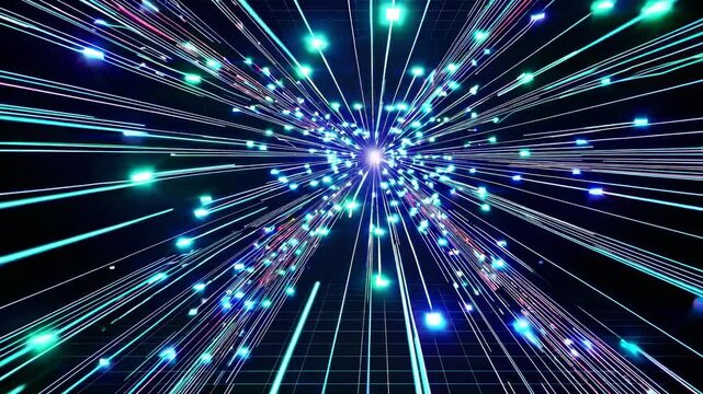 Energy bursts illuminate particle collisions in advanced research facility at night
