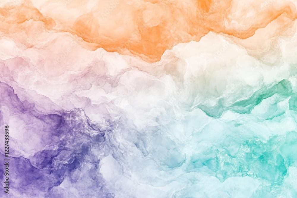 Poster colorful abstract clouds blend seamlessly in a harmonious gradient showcasing vibrant hues of orange