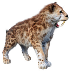 Fototapeta premium 3D Rendering Saber Toothed Tiger on White