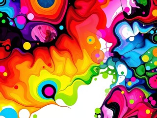 Naklejka premium Vibrant Boho Nature Abstract Patterns - AI Art Background