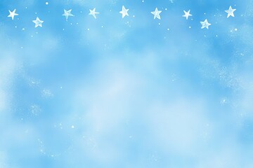 Fototapeta premium Horizontal watercolor border featuring stars of David.