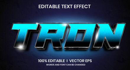 tron 3d vector text effect with modern style design