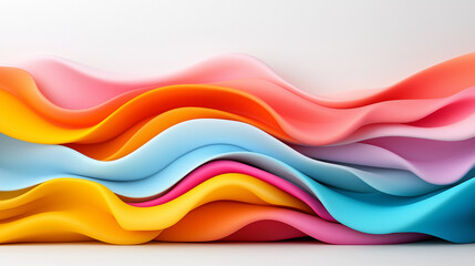 Colorful waves of soft fabric create a vibrant and smooth texture, showcasing the beauty of nature-inspired design elements in a harmonious arrangement