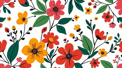 Vibrant Floral Patterns - Abstract Background Art