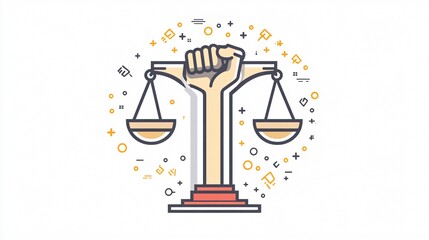 Empowerment Justice Legal Equality Fist Icon for Graphic Design Projects