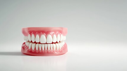 Obraz premium Closeup of pink chewing gum with teeth impressions oral hygiene and fresh breath