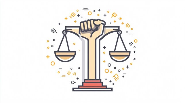 Empowerment Justice Legal Equality Fist Icon for Graphic Design Projects