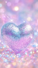 Obraz premium Elegant Glittery Heart Designs in Soft Pastels